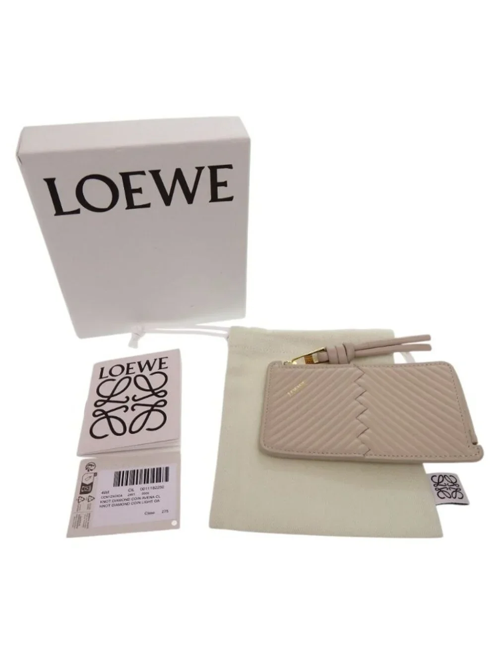 Loewe Knot Fragment Case Coin Leather Beige